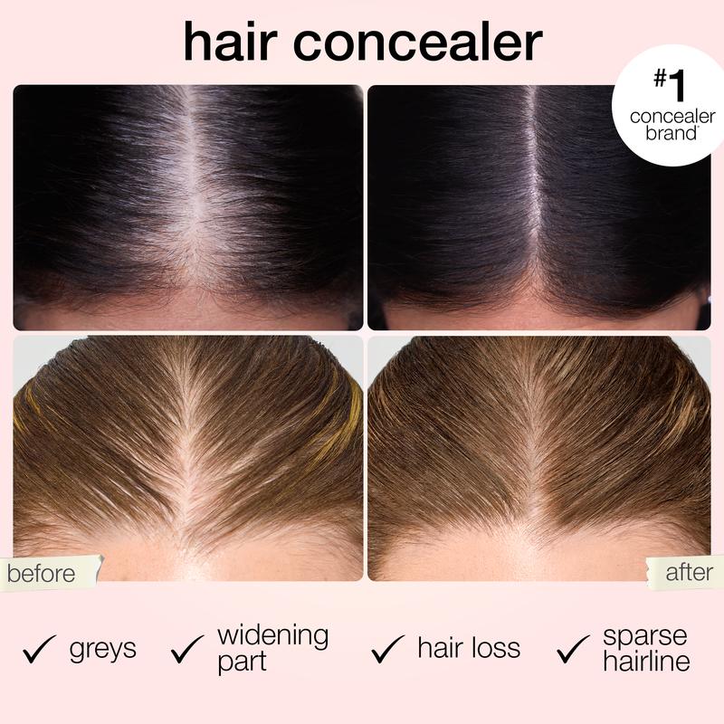 Instantly Conceal Gray Roots & Sparse Hair — Waterproof All-Day Coverage