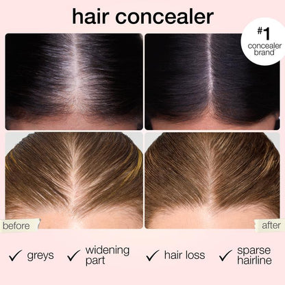 Instantly Conceal Gray Roots & Sparse Hair — Waterproof All-Day Coverage