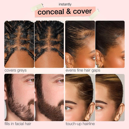 Instantly Conceal Gray Roots & Sparse Hair — Waterproof All-Day Coverage
