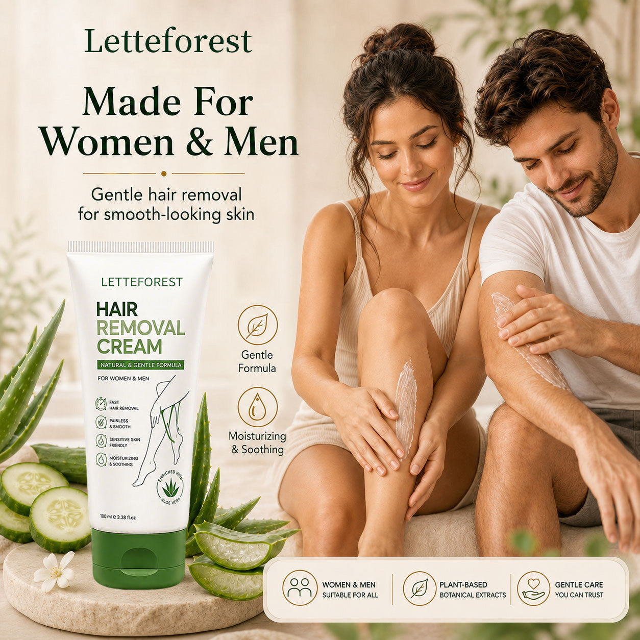 Smooth, Hair-Free Skin in Minutes — No Razor, No Pain