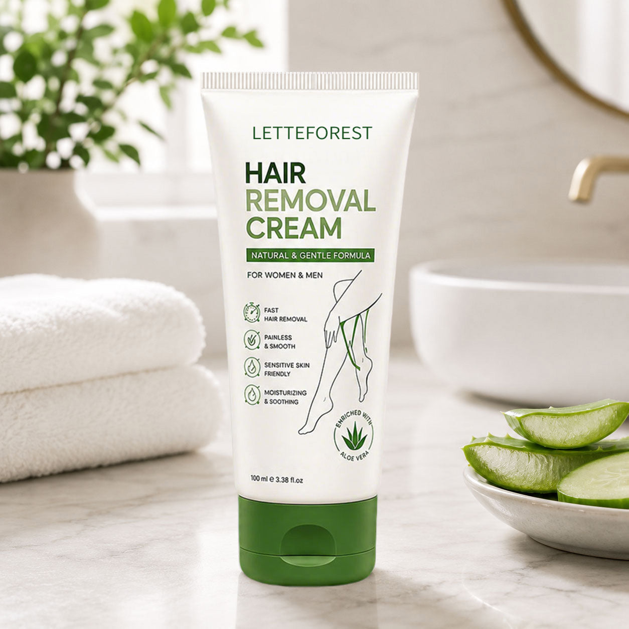 Smooth, Hair-Free Skin in Minutes — No Razor, No Pain
