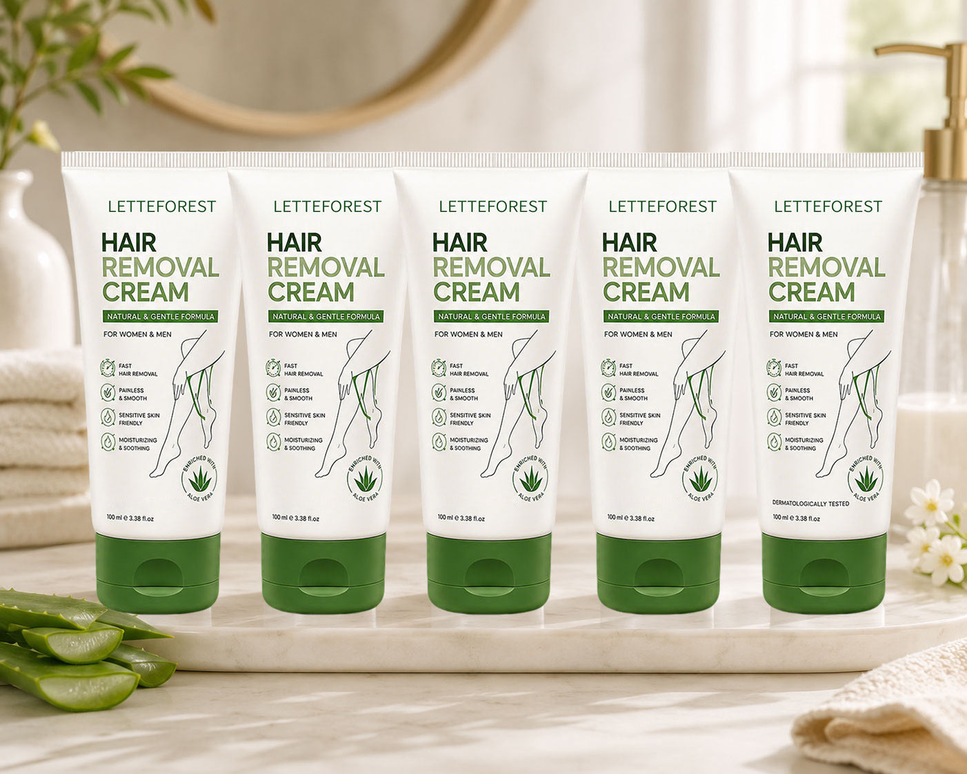 Smooth, Hair-Free Skin in Minutes — No Razor, No Pain